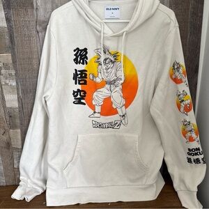 Old Navy White Dragon Ball Z Hoodie Goku Super Saiyan